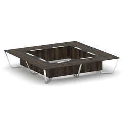 Steel Meet Стол переговорный квадратный MMK-PR.B.SP-20K2 Дуб Мали/Графит Глянец/Нержавеющая Сталь/Хр