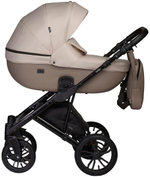 Детская коляска Indigo Mio S 3 в 1 с автокреслом Avionaut Cosmo Grey 03 т.бежевая кожа+св.бежевый