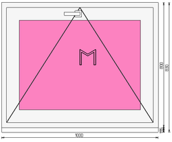 Пластиковое окно 800 х 1000 фрамуга (форточка) ТермА Эко + Москитная сетка