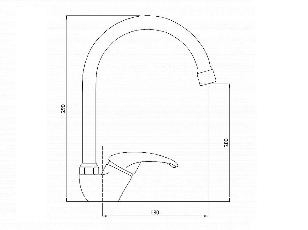 Смеситель для кухни UM2303 CR Хром Латунь