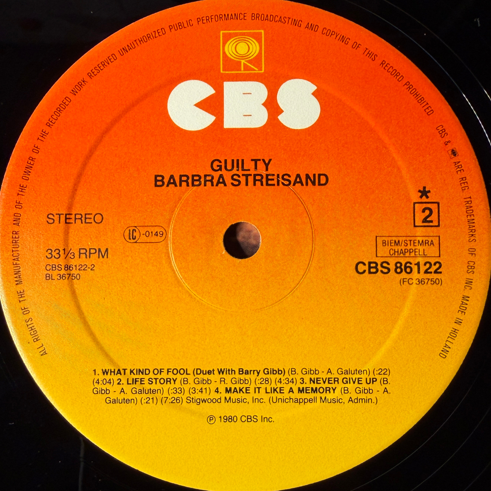 Streisand - Guilty (Голландия 1980г.)