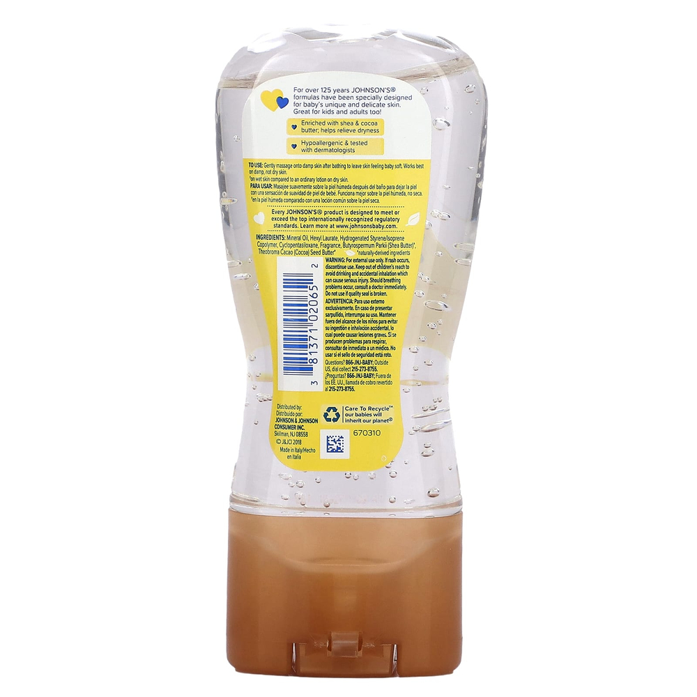 Johnson's Baby, Гель с маслом ши и маслом какао, 192 мл (6,5 жидк. унц.)