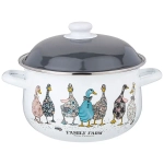Кастрюля agness эмалированная с эмал.крышкой серия family farm, 3.6 л, 22*13 см