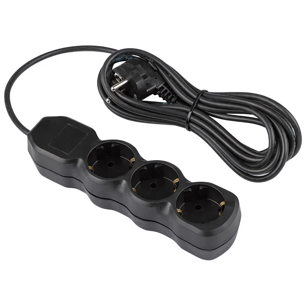 Удлинитель ENGY "Гранд" 5мроз. с заземлением (ПВС 3,75) черный