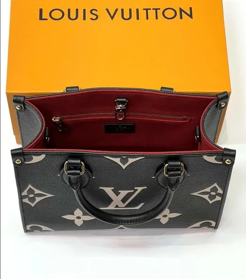 Сумка Louis Vuitton Onthego черный/бежевый