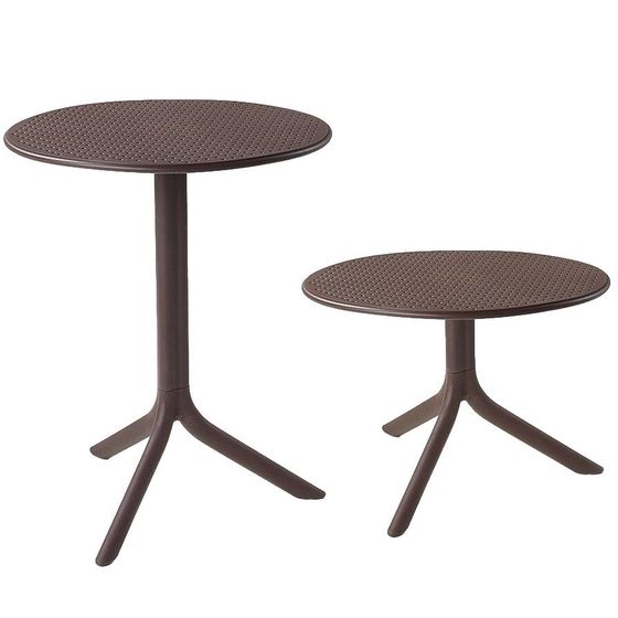 Регулируемый пластиковый стол Step Ø60 см, темно-коричневый