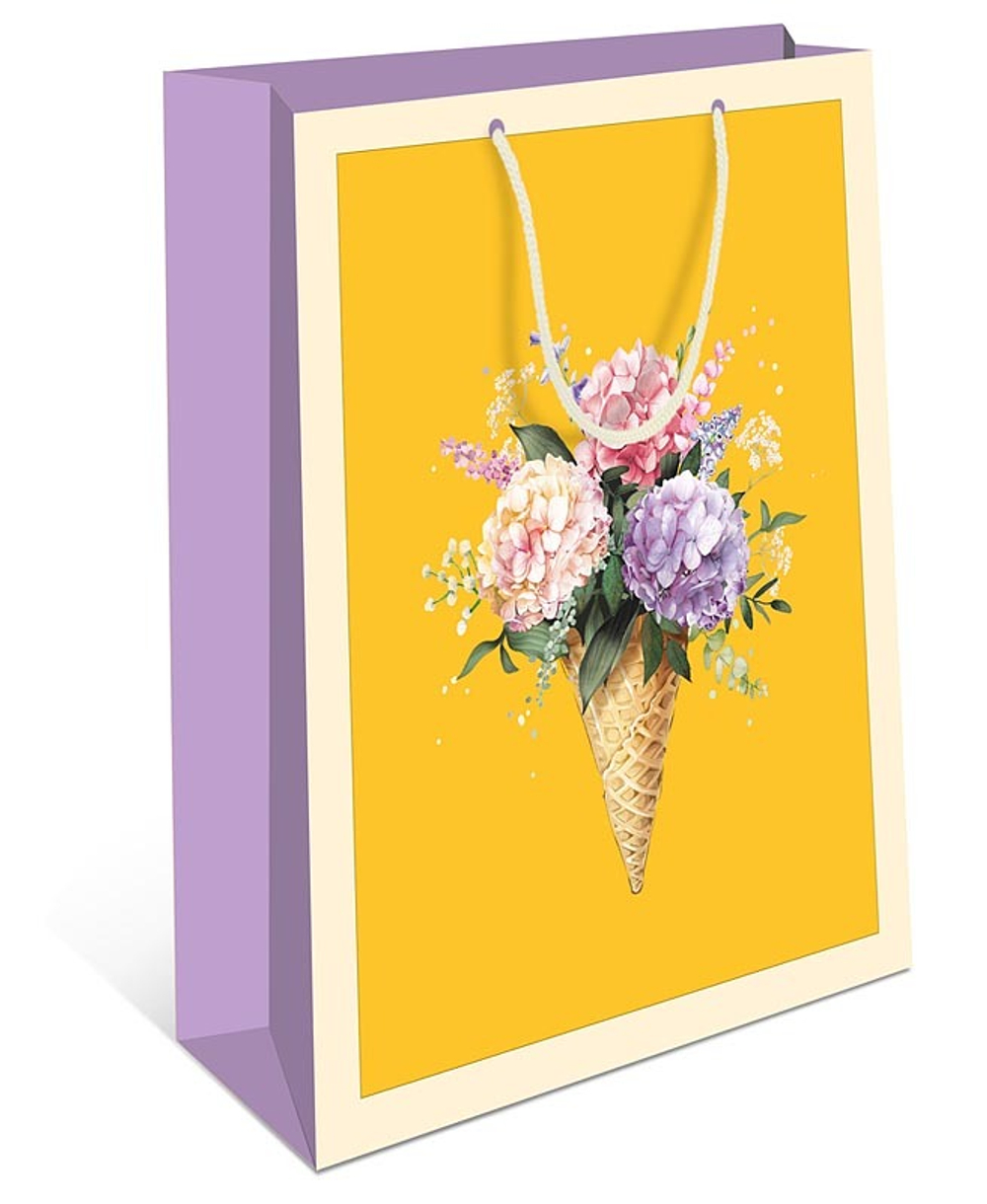 Пакет подар. бумажн. 26*32*12 см, 130гр/м2 Цветы