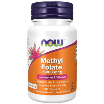 Now Foods Methyl Folate 1000 mcg 90 tablets, Витамин B9 (Фолиевая кислота), Метил Фолат