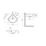 Умывальник "Ирис-36" угловой 1/отв. (Santek)