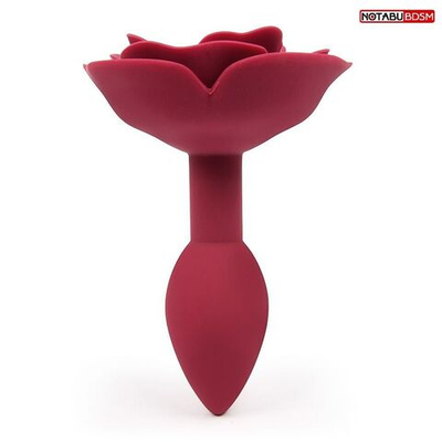 Красная гладкая анальная втулка-роза (Цвет: красный)