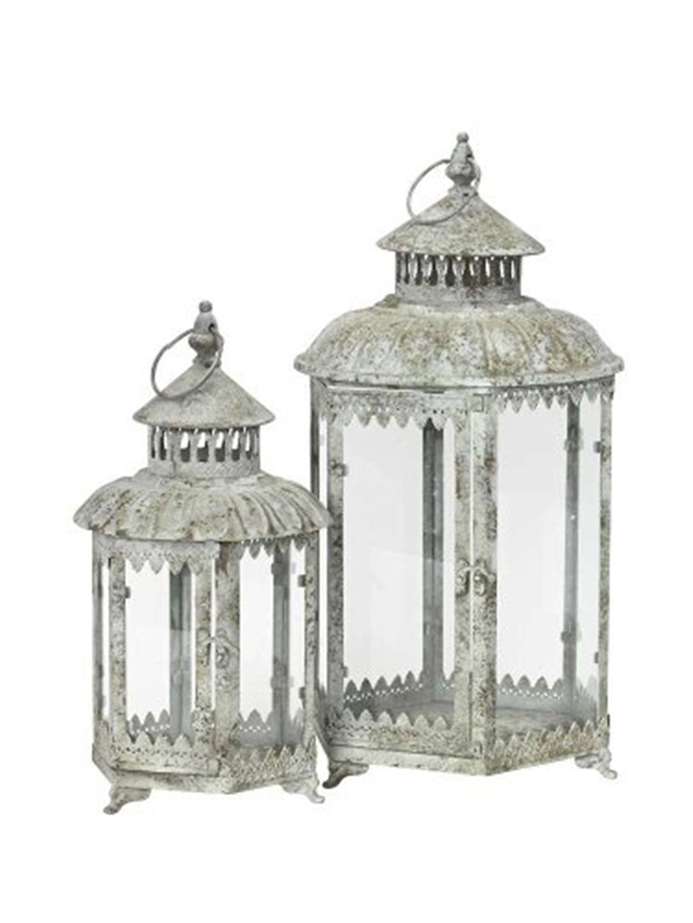 Набор из 2-х подсвечников "Антик грей" 18,5x17xH38,5 см/ 25,5x23xH51 см