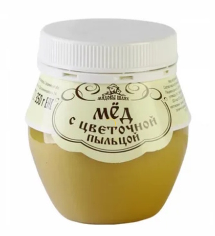 Мед "Мядовы шлях" с цветочной пыльцой 350г. Гродно