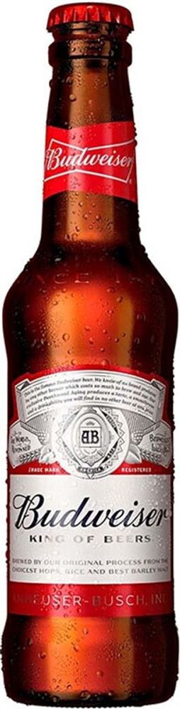 Пиво Будвайзер / Budweiser 0.33 - стекло