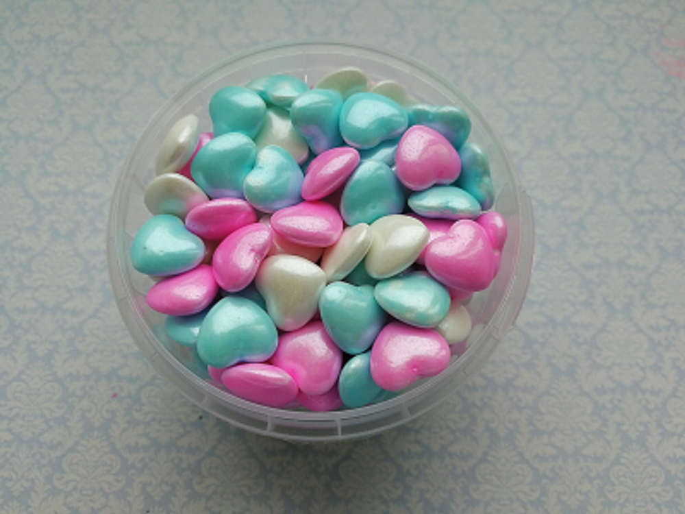 Посыпка Сердца перламутр микс 1, 50 гр