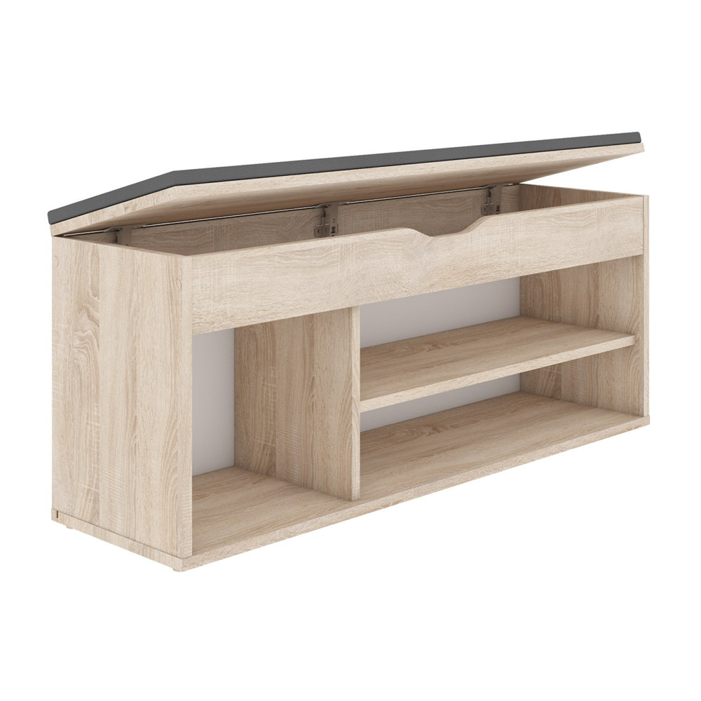 Тумба для обуви большая, цвет дуб сонома / антрацит 07