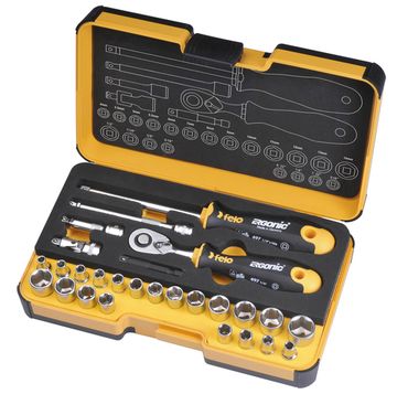 Набор бит SL/ND/PH/Tx/SQ/BH/MS с трещоткой и рукояткой ERGONIC в кейсе Felo 36шт Felo 05783656