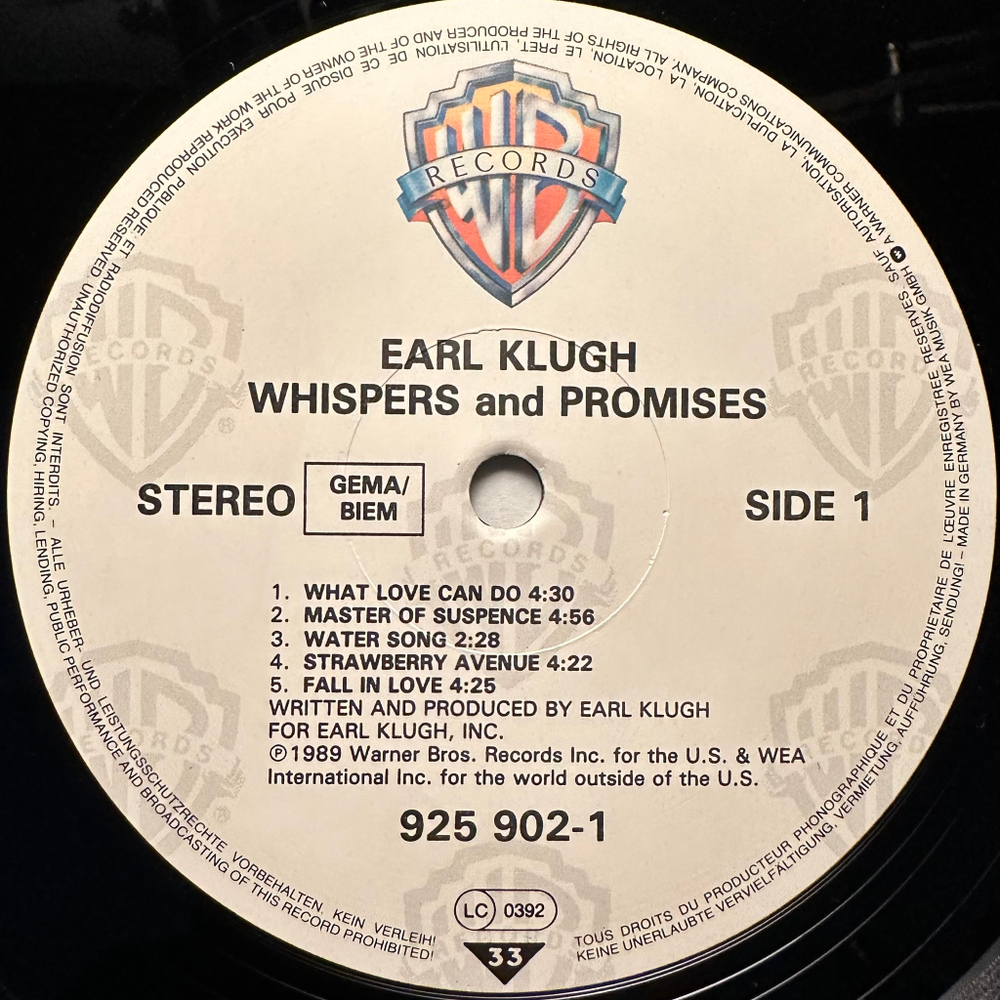 Earl Klugh - Whispers And Promises (Германия 1989г.)