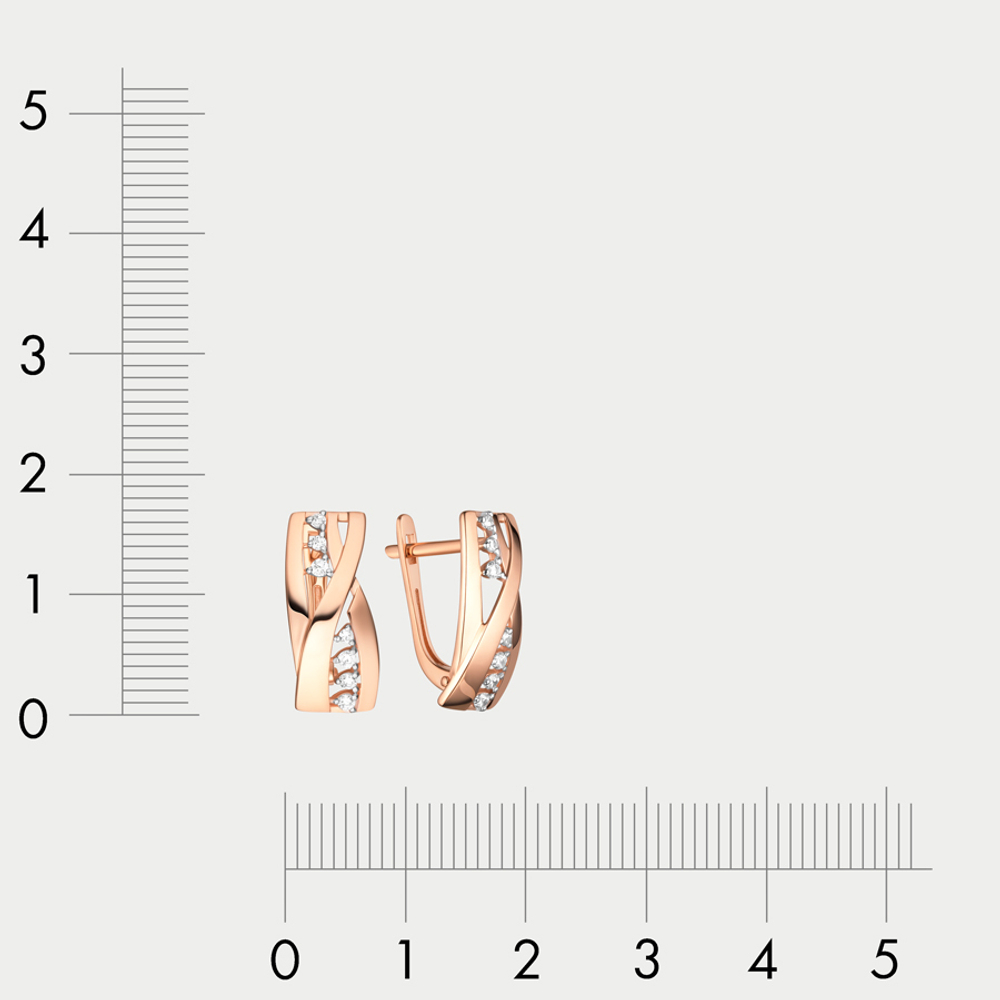 Серьги женские с фианитами из розового золота 585 пробы (арт. 40261400)
