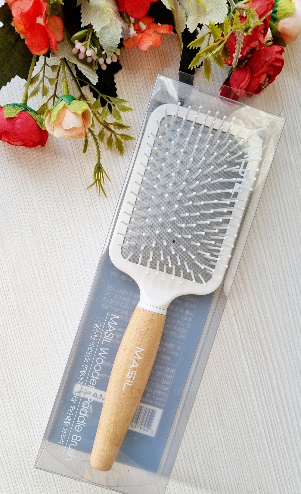 Masil Антистатическая расческа для волос Wooden Paddle Brush