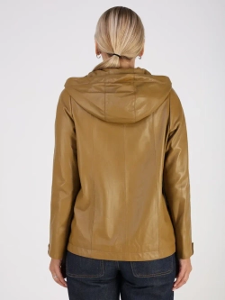 Кожаная куртка демисезонная с капюшоном