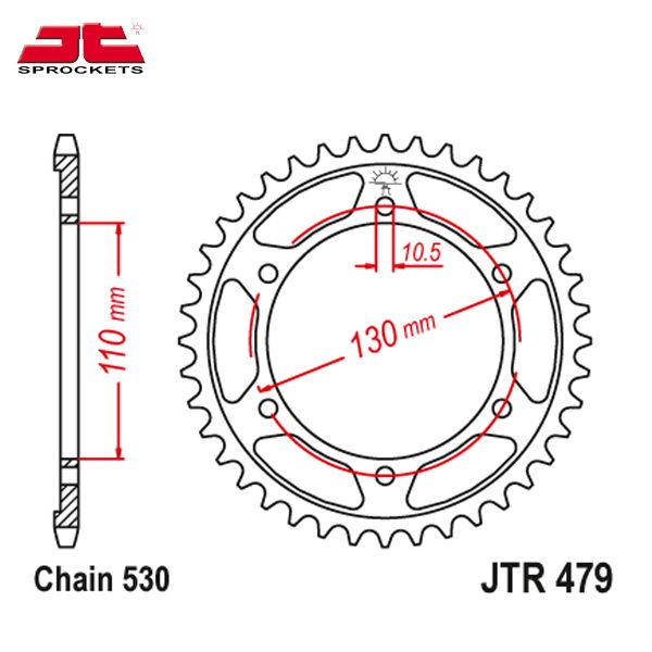 JT JTR479.43 звезда задняя (ведомая), 43 зуба