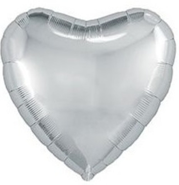 Сердце 80 см "Серебро металлик"