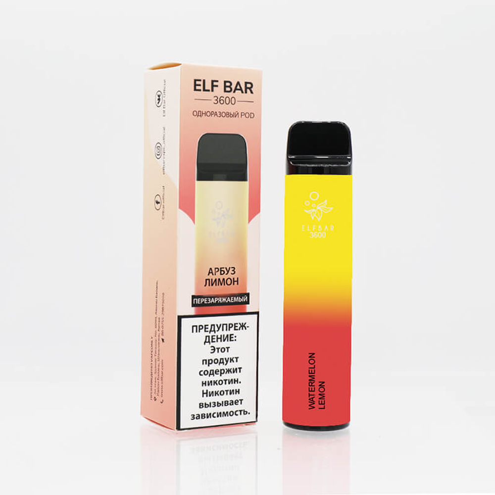 Одноразовая электронная сигарета Elf Bar 3600 - Watermelon Lemon (Арбуз-Лимон) 3600 затяжек