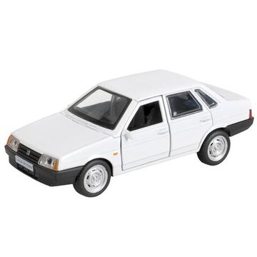 Машина металл ВАЗ-21099 "СПУТНИК" 12 см, двери, багаж, инерц, белый, кор. Технопарк