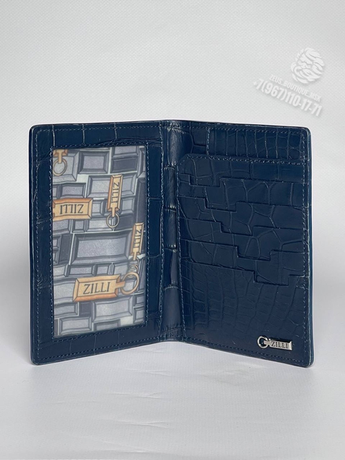 Обложка для паспорта Zilli из кожи крокодила
