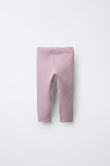ZARA НАБОР ИЗ ДВУХ БАЗОВЫХ ЛЕГИНСОВ, РОЗОВЫЙ/ЛИЛОВЫЙ