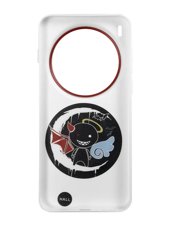 Защитный чехол для Vivo X300 Pro c MagSafe белый с красным кольцом (White-Red)