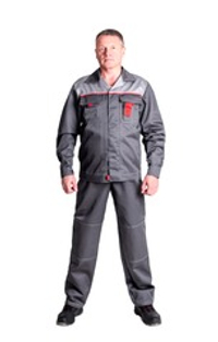 Костюм мужской летний «ДНЕПР» (куртка+полукомбинезон) цв.темно-серый/светло-серый