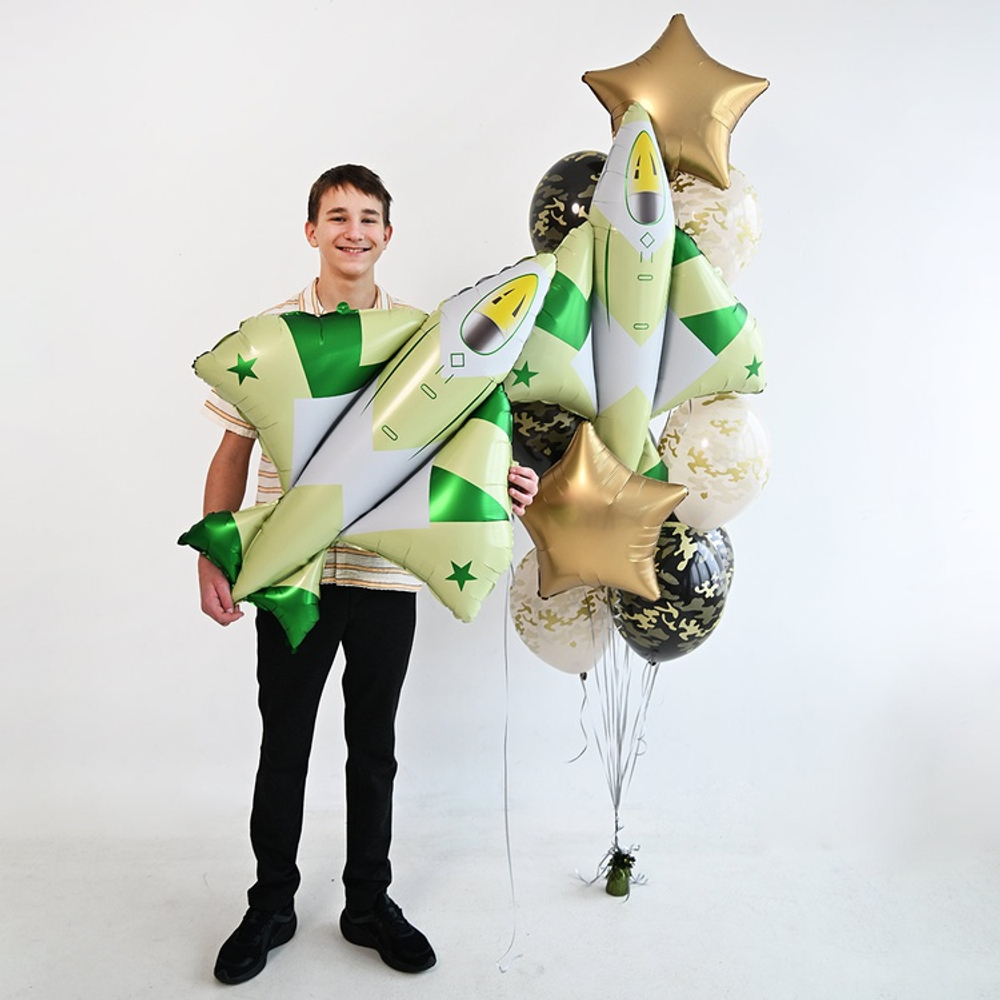 Фольгированный шар-фигура «Истребитель. Камуфляж», сатин, 104 см