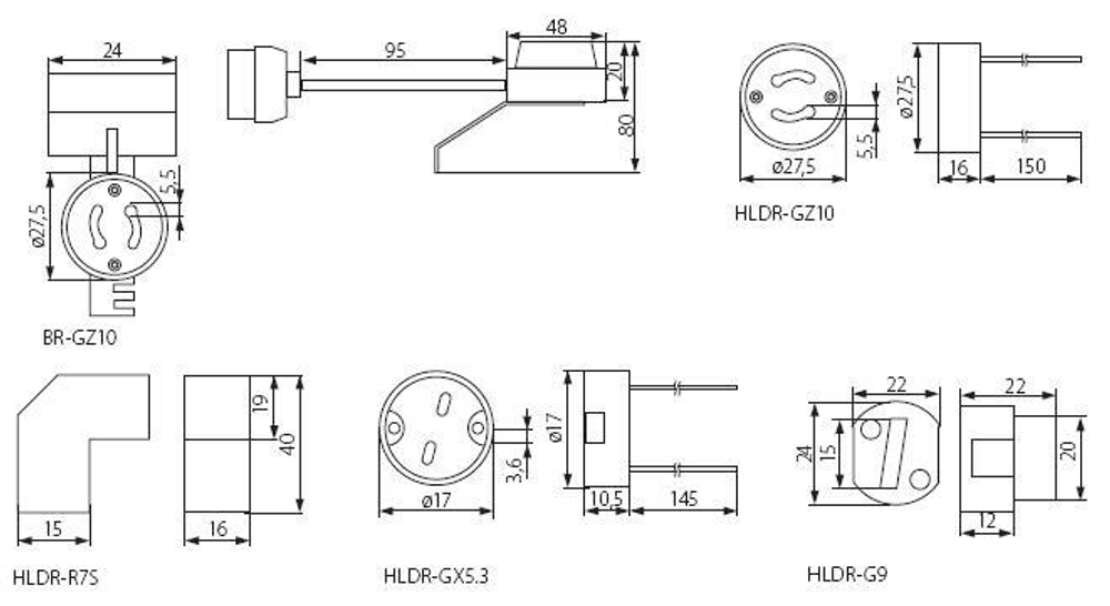 Патрон gu10 KANLUX HLDR GU10