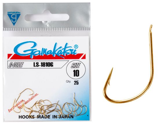 Крючки Gamakatsu LS-1810G HOOKS GOLD разм. 10 25шт.