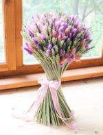 Букет сухоцветов большой - Контрастная лаванда  45х30 см