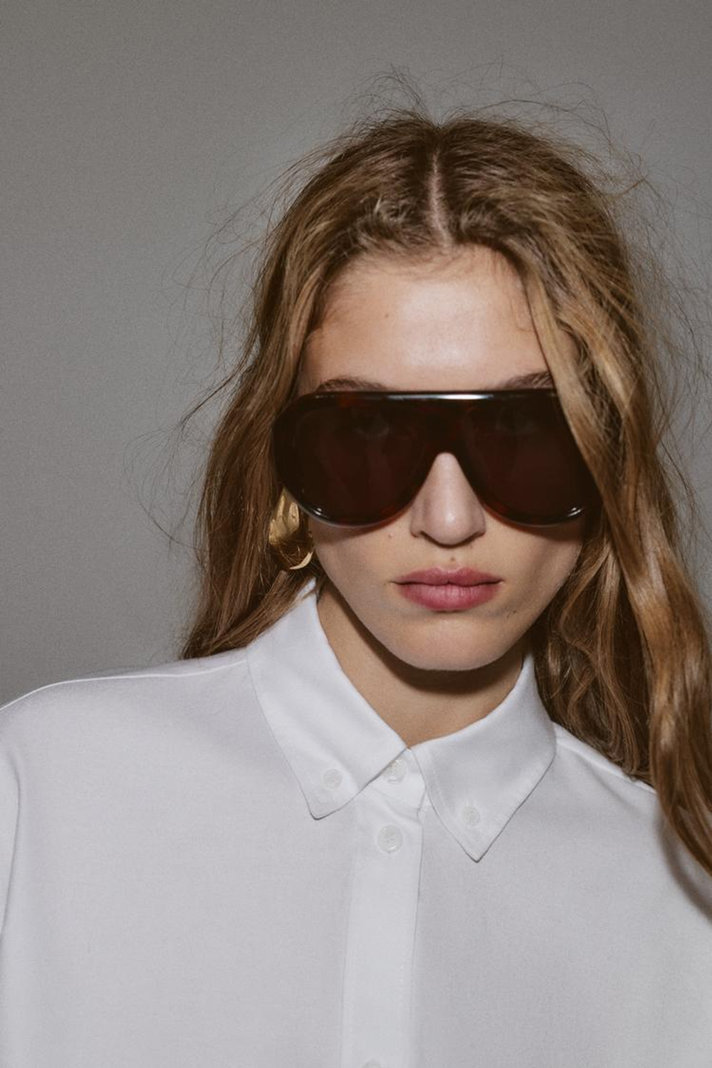 ZARA РУБАШКА ОКСФОРД ОВЕРСАЙЗ, БЕЛЫЙ