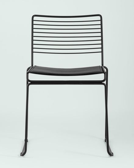 Стул металлический обеденный Hero черный с черной подушкой