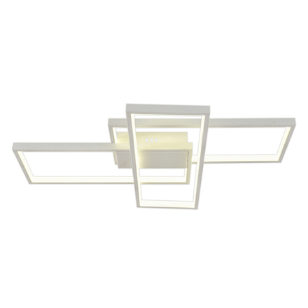 Потолочный светодиодный светильник 91Вт, 6060лм, 3000-6000K, Ra>80, плавная регулировка мощности, изменение цветовой температуры, ночник, пульт, металл/акрил, белый