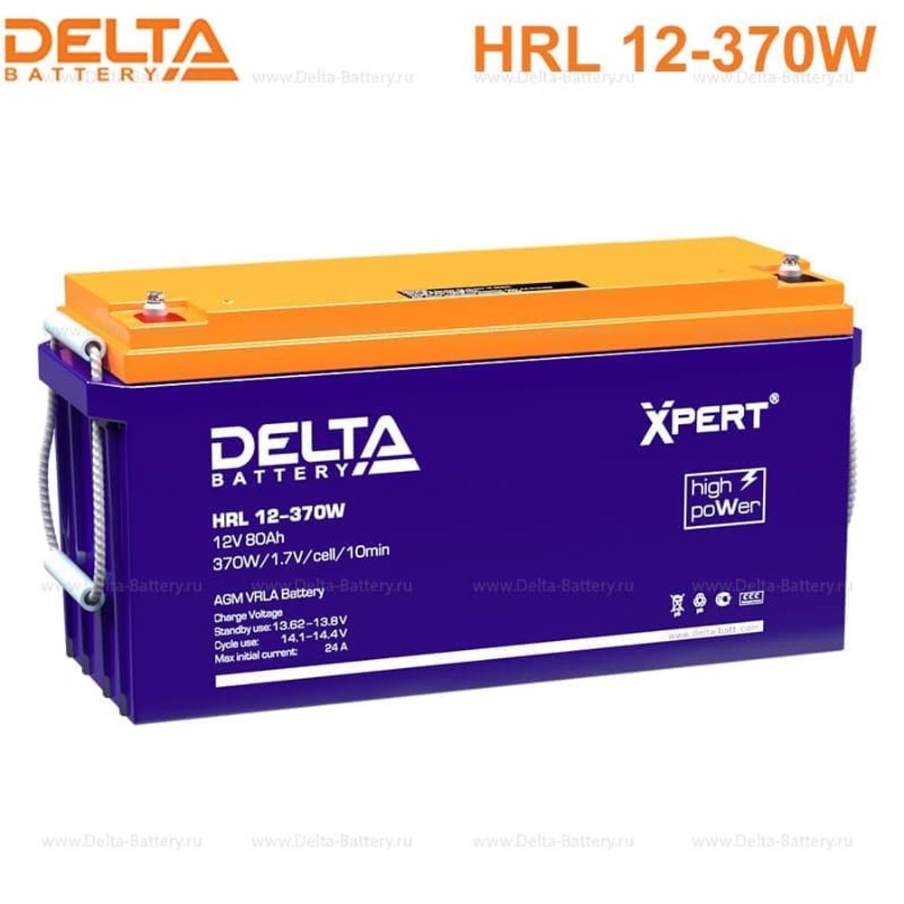 Аккумуляторная батарея Delta HRL 12-370W Xpert (12V / 80Ah)