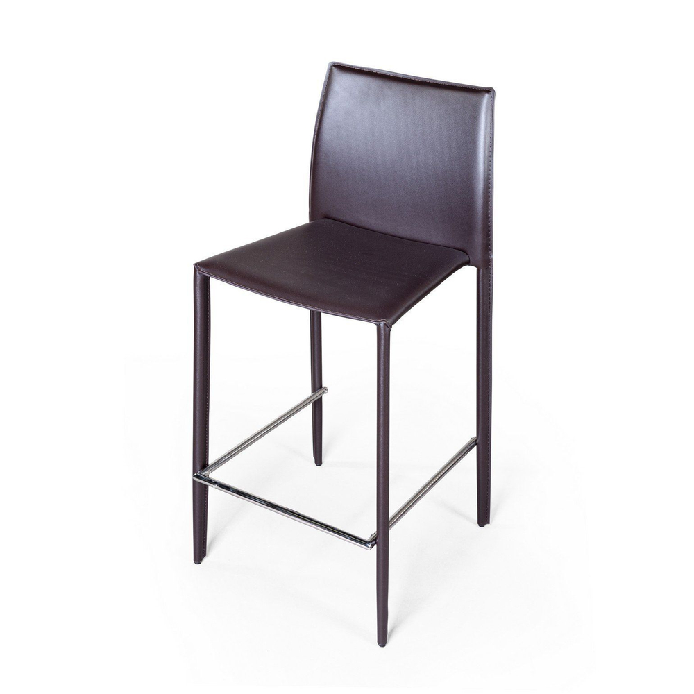 Стул полубарный Rolf, кожа коричневый