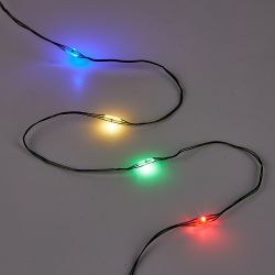 ULD-S3000-300-DGA MULTI IP20 DEW Гирлянда светодиодная Роса. 30м. 300 светодиодов. Разноцветный свет. Провод зеленый. ТМ Uniel