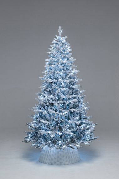 Искусственная елка Хеймдалль заснеженная 240 см., 100% литая хвоя, с холодными Led лампами, ЕлкиТорг (236240)