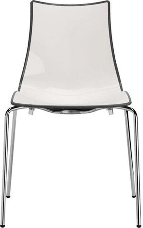 Стул пластиковый Scab Design Zebra Bicolore 4 legs, хром, белый, антрацит