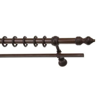 Карниз для штор двойной 28мм Темный Орех 2,8м