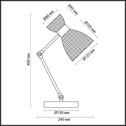 3704/1T COMFI LN26 110 античная бронза Настольная лампа E14 40W 220V JACKIE