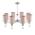 6585/8 MODERNI LN26 059 хром/бежевый, металл/текстиль, стекло Люстра подвесная E14 8*40W 220V ARNIKA