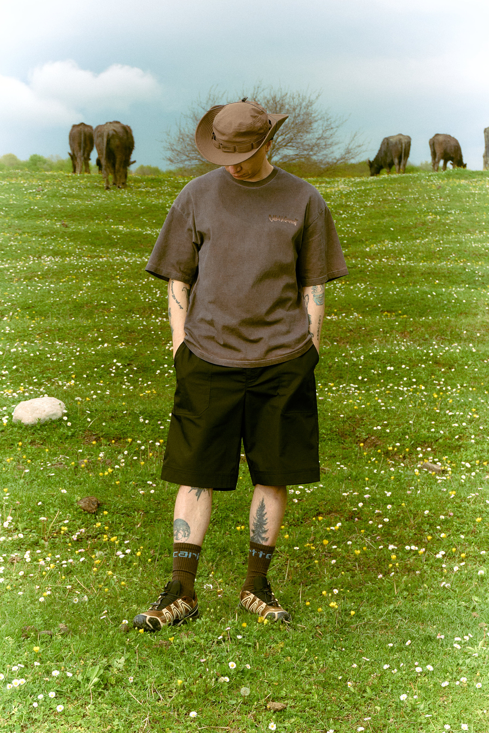 Футболка Called a Garment Stout T-Shirt "Brown Dyed"
