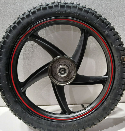 Колесо заднее в сборе 2.75-17 мопед Альфа RS LUX 11