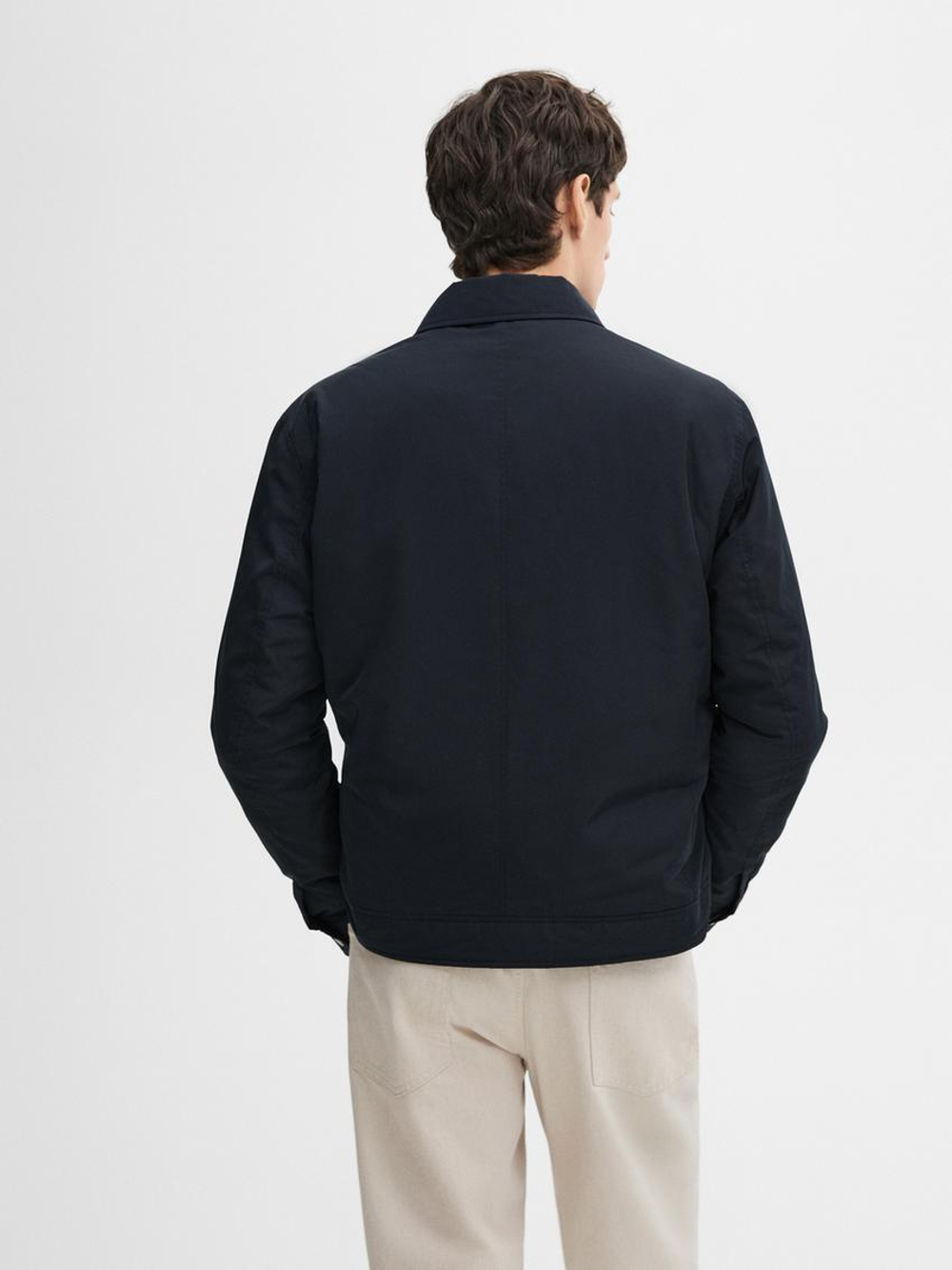 Massimo Dutti Легкая куртка с застежкой-молнией, темно-синий